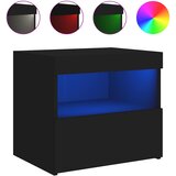  Noćni ormarići s LED svjetlima 2 kom crni 50 x 40 x 45 cm | shoptok.hr