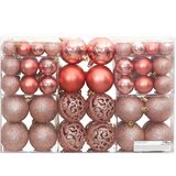 Božićne kuglice 100 kom ružičaste i ružičastozlatne 3/4/6 cm | shoptok.hr