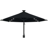  Stenski senčnik z LED in kovinskim drogom 300 cm črn | Shoptok.si