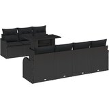vidaXL Set od 8 komada Vrtni Sofa s Jastucima Crni Poli Ratan, 2-sjedalni Vrtni Sofa sa Skladištem & Jastucima Crni Poli Ratan Cijene