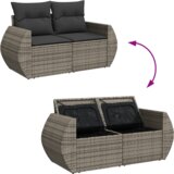 vidaXL 12-dijelni vrtni sofa set s jastučićima Siva Poli Ratan Akacija | shoptok.hr