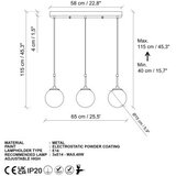 Opviq Luster Orbital-15-14011, 65x15x115cm, IP20, Bijelo-crna | Eponuda.ba
