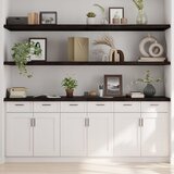 Maison Chic Stenska polica - Viseča Polica temno rjava 220x60x(2-4) cm trdna hrastovina, (21784606) | Shoptok.si