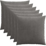  Presvlaka za jastuk 6 pcs ALMELO Tamnosiva 55 x 55 cm Kord - Tamnosiva 55 x 55 cm 6 Slike