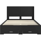  Krevetna konstrukcija s pohranom i uzglavljem Crna 135 x 190 cm | shoptok.hr