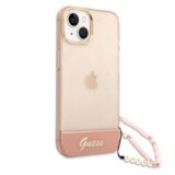Guess gUHCP14SHGCOHP za iPhone 14 6.1 - roza silikonski ovitek s perla zapestnico | Shoptok.si