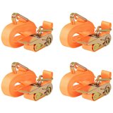 vidaXL Tovorni vezni trak 4 kosi 0,4 tone 6mx25mm oranzne barve cene