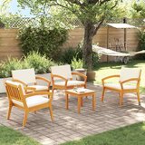 Bistro set s jastukom 5 pcs Smeđa Poliester | shoptok.hr