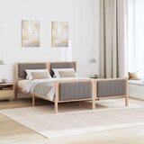 vidaXL Kovinska posteljna konstrukcija Rjava in taupe 160 x 200 cm | Shoptok.si