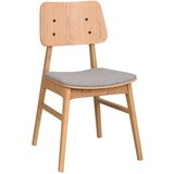 Rowico Svetlo rjav jedilni stol s svetlo sivim sedežem Nagano | Shoptok.si