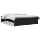  Okvir za krevet crni 160x200 cm konstruirano drvo i metal | shoptok.hr