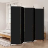 Sobna pregrada s 6 panela crna 300x200 cm od tkanine | shoptok.hr