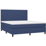  Krevet box spring s madracem LED plavi 160x200 cm od tkanine | shoptok.hr