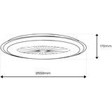  LED prigušiva plafonska lampa sa ventilatorom ARIA LED/38W/230V crna/bela +daljinski upravljač | Eponuda.com