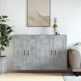 The Living Store Stenska omarica 2 kosa betonsko siv inženirski les - Stenska Omarica, (21435039) | Shoptok.si