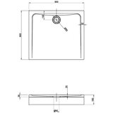 AQUAART tuš kada flat new 8090/O pravokutna 800X900X160mm | shoptok.hr