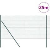 vidaXL Varjena žična ograja z 13 stebri Zeleno 1x25 m Jeklo | Shoptok.si