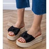 Gemre Black platform flip-flops with a bow Ados | Shoptok.si