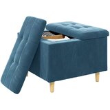  Otoman za pohranu s jastukom Plava 60 x 60 x 45 cm Baršun - Plava 60 cm Baršun | shoptok.hr