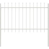  Vrtna ograja s sulastim vrhom, bela, 6,8x1,2 m, jeklo | Shoptok.si