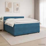  Boxspring krevet s madracem Plava 140 x 200 cm Baršun | shoptok.hr