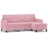 vidaXL Trosed s stolčkom za noge roza 180 cm žamet | Shoptok.si