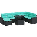  9-dijelni set vrtnih sofa poliratan i bagrem s jastucima sivi | shoptok.hr