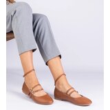 D/CEO marka niezdefiniowana Brown eco-leather ballet flats with buckles Vitoldora | Shoptok.si