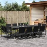  13-dijelni vrtni blagovaonski set crni od tekstilena | shoptok.hr