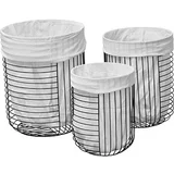 set metalnih korpi za veš 3/1, crno-bele