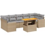 Maison Chic Seti vrtnega pohištva - Vrtna garnitura - Vrtni pohištvo set 8-delna z blazinami bež poli ratan, (21799728) | Shoptok.si