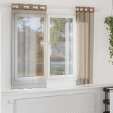 vidaXL Voile zavese z vponkami 2 kosa svetlo rjava cene