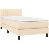  Krevet box spring s madracem LED krem 90x200 cm od tkanine | shoptok.hr