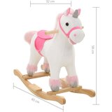 vidaXL Gugalna žival samorog iz pliša 78x34x58 cm bela in roza | Shoptok.si