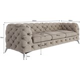 Ropez Sivo-bež žametna sedežna garnitura 243 cm Chelsea – | Shoptok.si