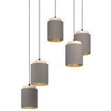 Eglo visilica Albariza 99447, 5x E27, Ø70 cm, crna/drvo/kapučino tkanina | shoptok.hr