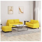 vidaXL 3-dijelni set sofa s jastucima svjetložuti od tkanine | shoptok.hr