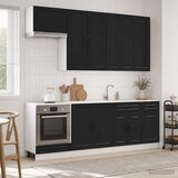 Kuhinjska jedinica PORTO 8 pcs Crna Konstruirano drvo Cijene