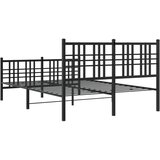 Metalni okvir kreveta uzglavlje i podnožje crni 137x190 cm | shoptok.hr
