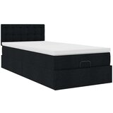  Otomanski okvir kreveta s madraca crni 90x190cm od tkanine | shoptok.hr