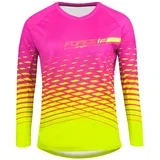 Dres FORCE MTB ANGLE dugi rukav, roze-fluo XS