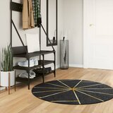  Perivi tepih crno-zlatni Ø 120 cm | shoptok.hr