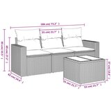 4-dijelni set vrtnih sofa s jastucima bež od poliratana | shoptok.hr
