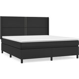 The Living Store Box spring postelja z vzmetnico črn 160x200 cm umetno usnje - Box Spring Postelja, (21520883) | Shoptok.si