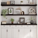 Maison Chic Stenska polica - Viseča Polica temno rjava 180x40x(2-6) cm trdna hrastovina, (21784740) | Shoptok.si