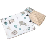 Medi Partners Quilt 55x75 + pillow 35x30 cotton + minky – Minky Zoo + beige Minky