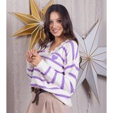 Gemre Purple striped sweater adorned with Anel patch | Shoptok.si