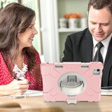 NIKCORP Ovitek za iPad Mini 6 8.3 z vrtljivim stojalom, držalom za pisalo in ročajem, troslojna zaščita pred udarci, roza barva, (5000138984) | Shoptok.si