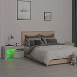  Noćni ormarići 2 kom s LED svjetlima boja betona 70x36 5x40 cm | shoptok.hr