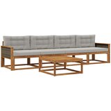  Set vanjskih sofa 5 pcs Prirodna i Svjetlosiva | Eponuda.com